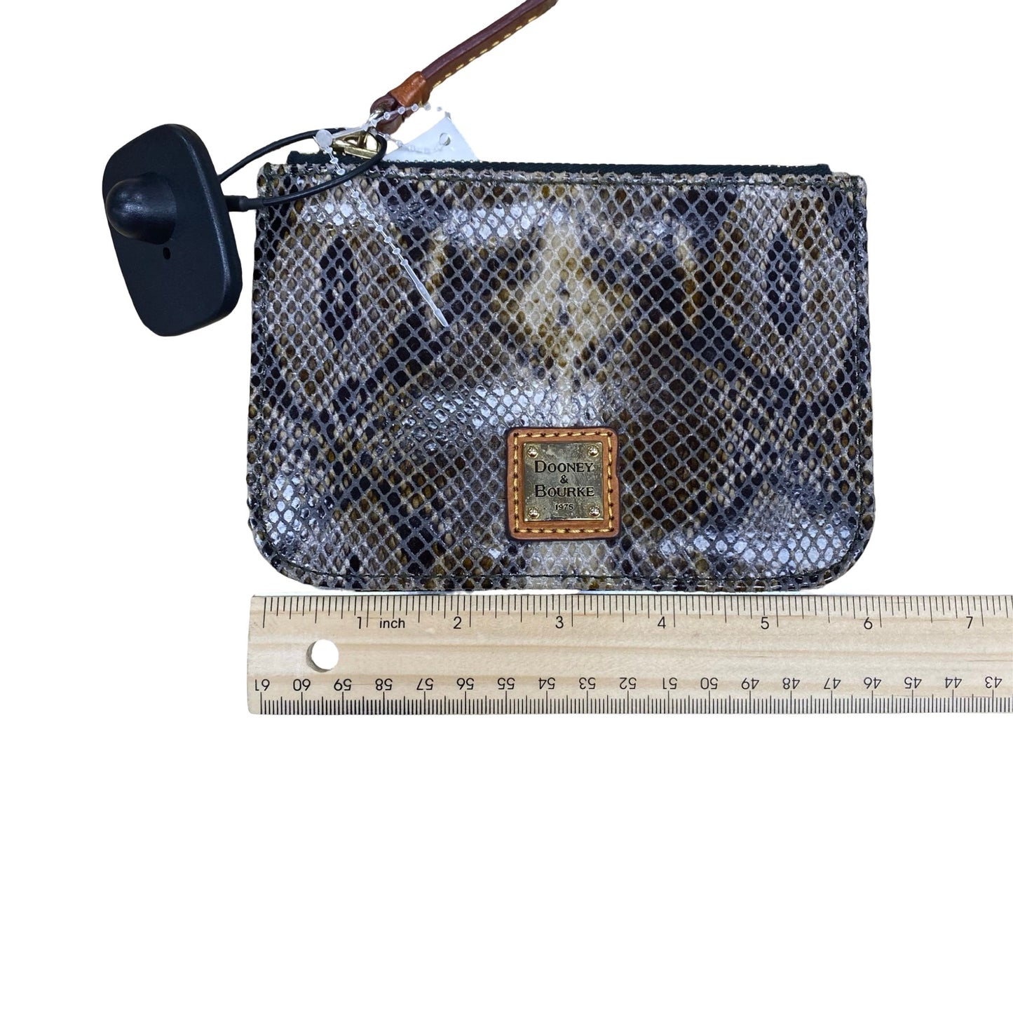 Coin Purse Designer By Dooney And Bourke In Snakeskin Print, Size:Small