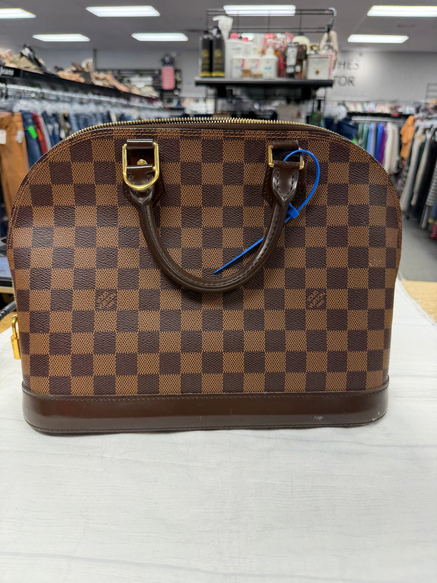 Handbag Luxury Designer By Louis Vuitton In Brown, Size:Medium