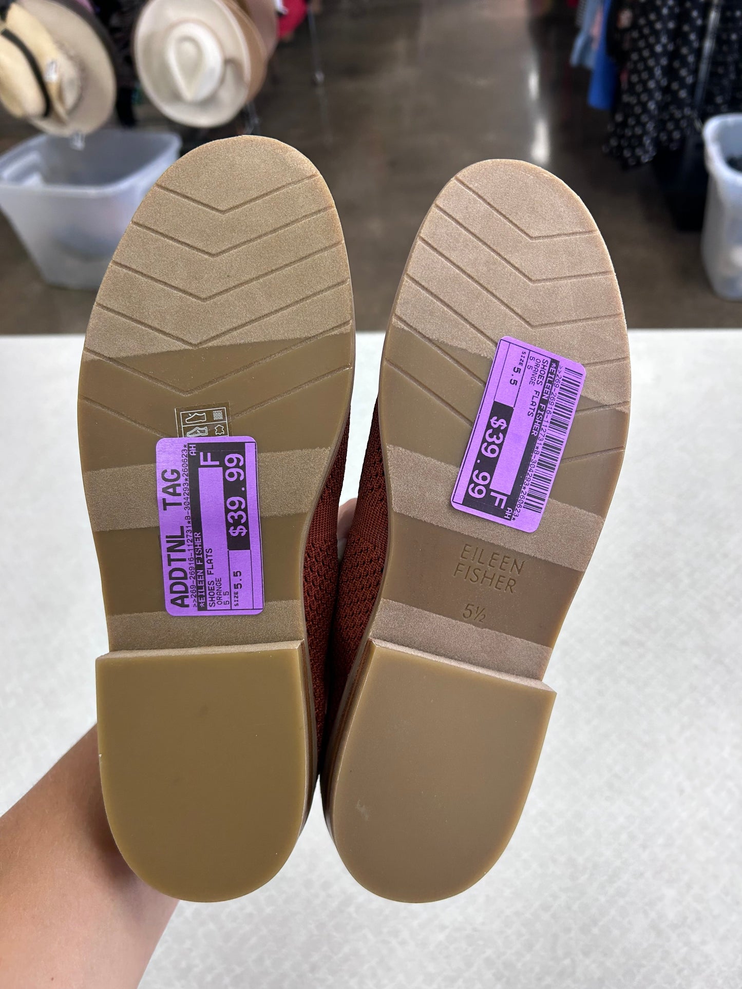 Shoes Flats By Eileen Fisher In Orange, Size:5.5