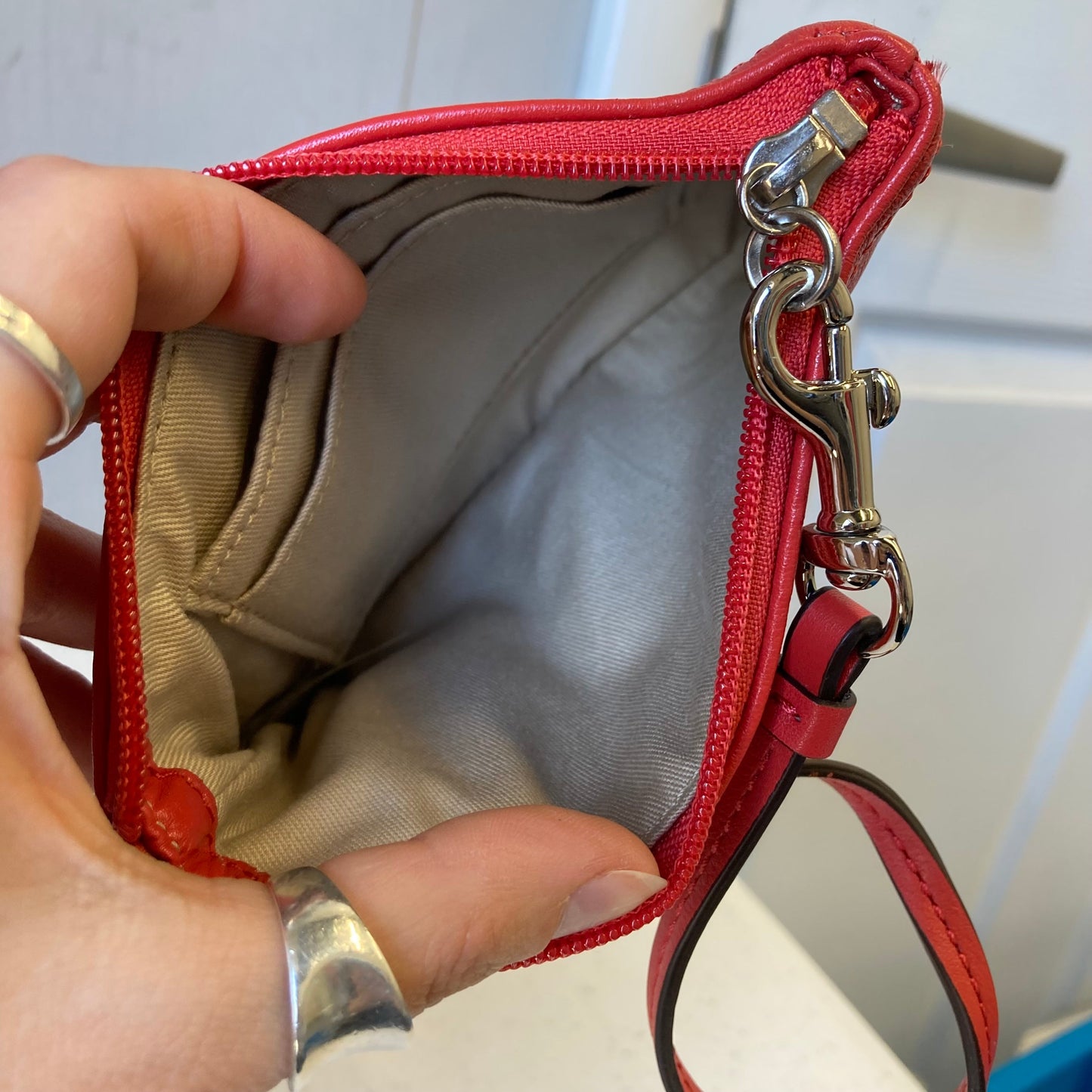 Wristlet Designer By Coach In Red, Size:Small