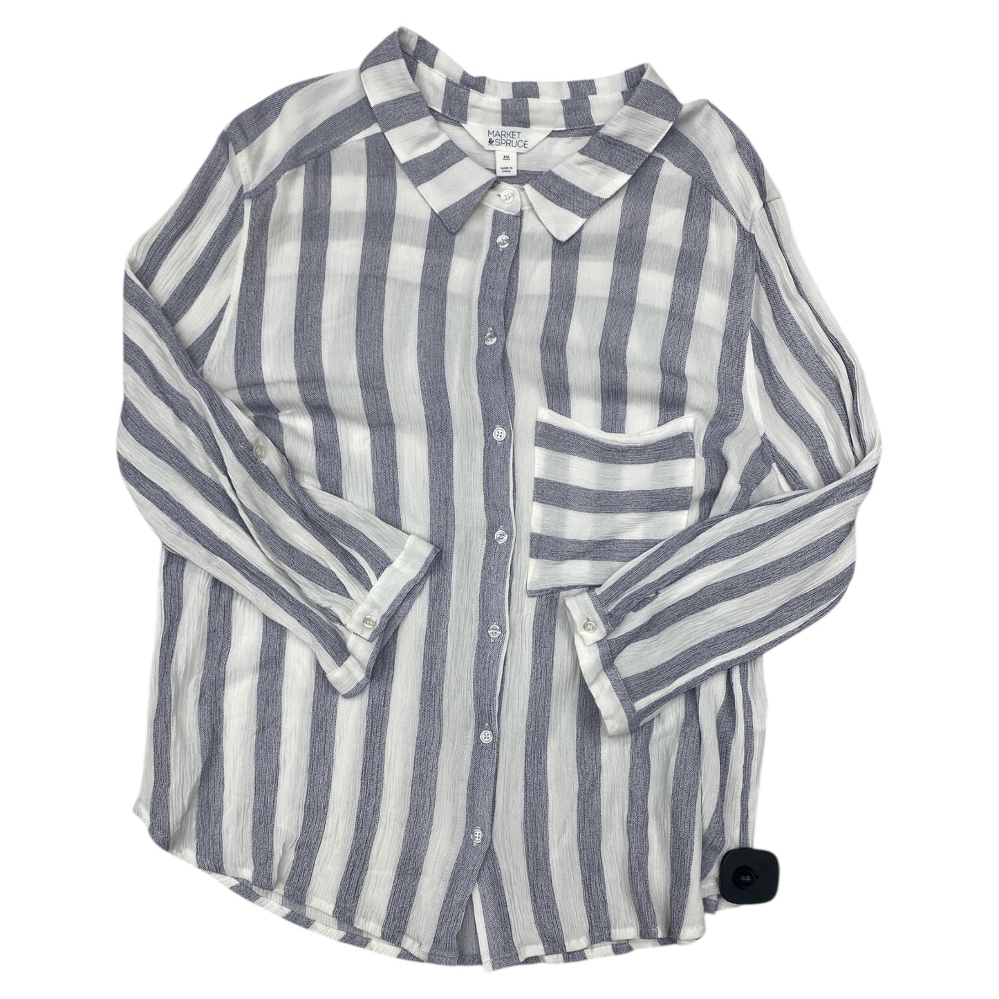 Top Ls By Market & Spruce In Striped Pattern, Size:Xxl