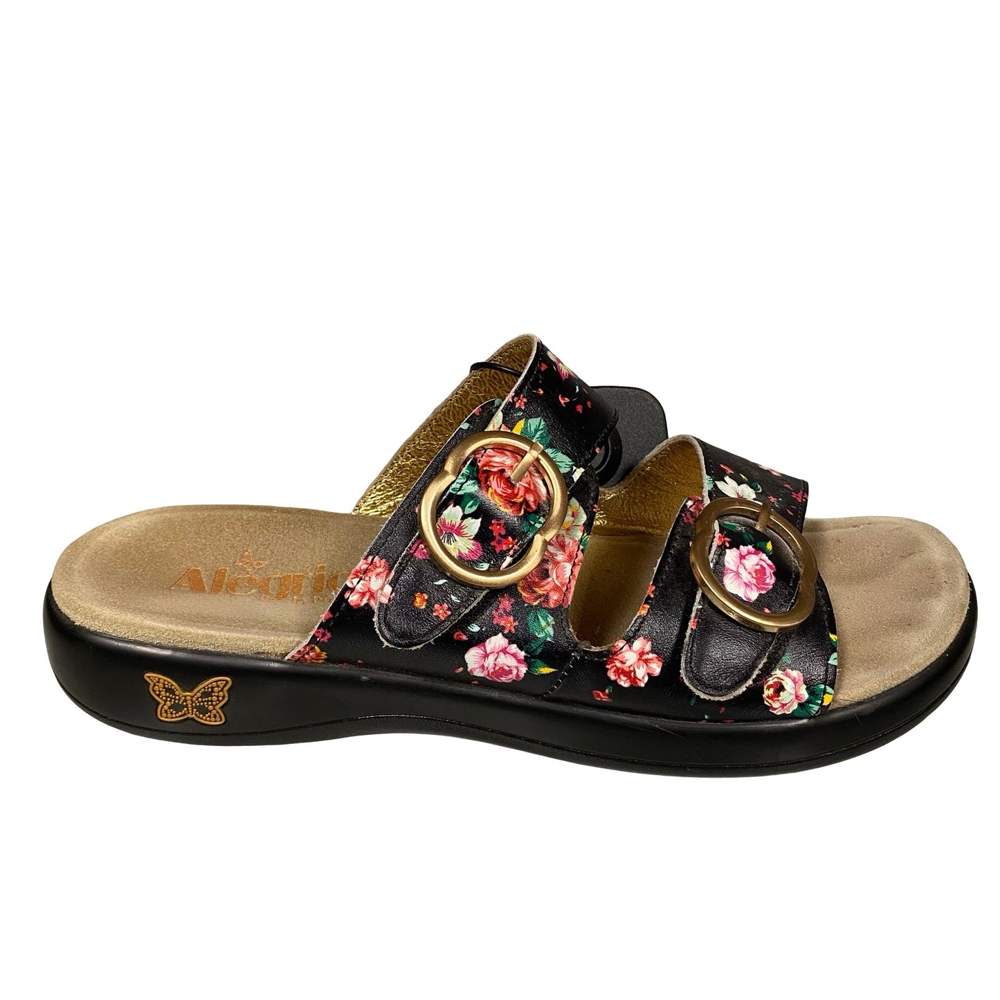 Sandals Flats By Alegria In Floral Print, Size:9