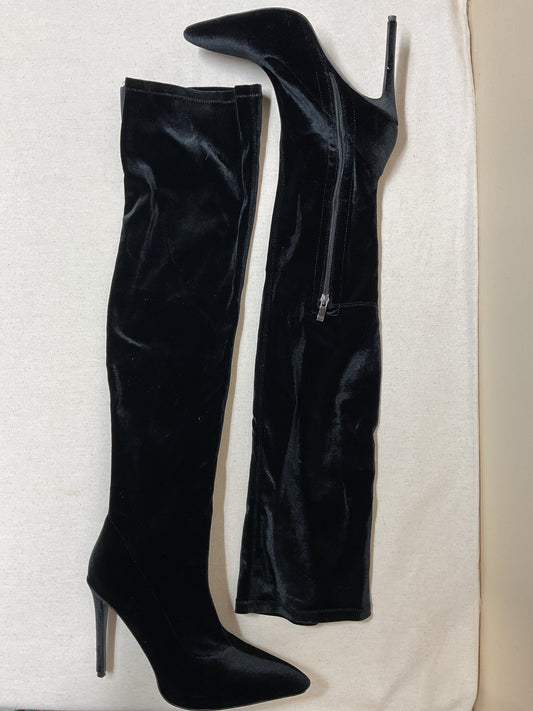 Boots Over-The-Knee Heels By Clothes Mentor In Black, Size:9