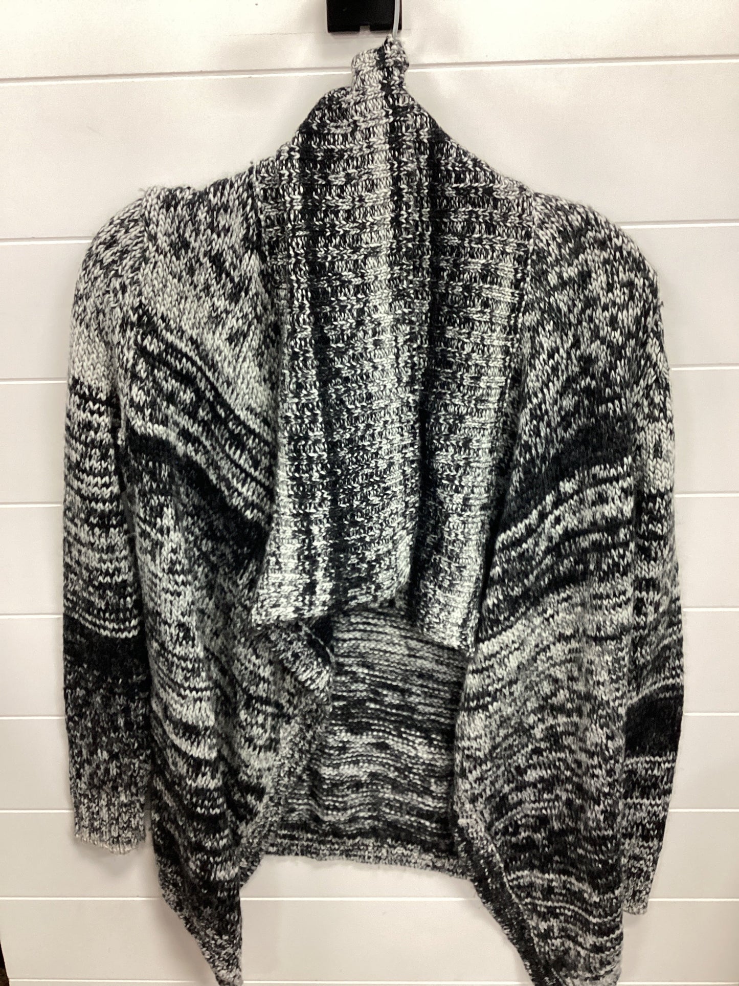 Sweater Cardigan By Express In Black & Cream, Size:Xs
