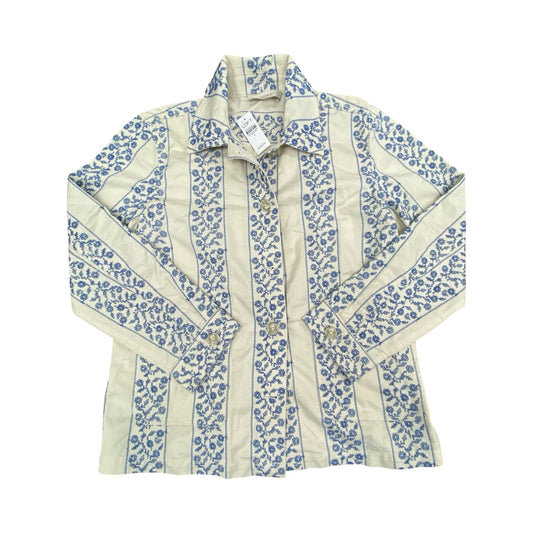 Jacket Other By Loft In Blue & Cream, Size:S