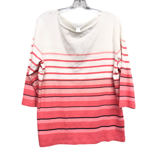 Top 3/4 Sleeve By Christopher And Banks In Striped Pattern, Size:Xlp