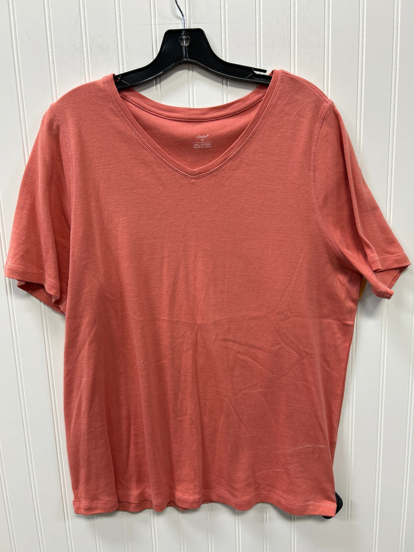 Top Ss Basic By Cj Banks In Peach, Size:1X