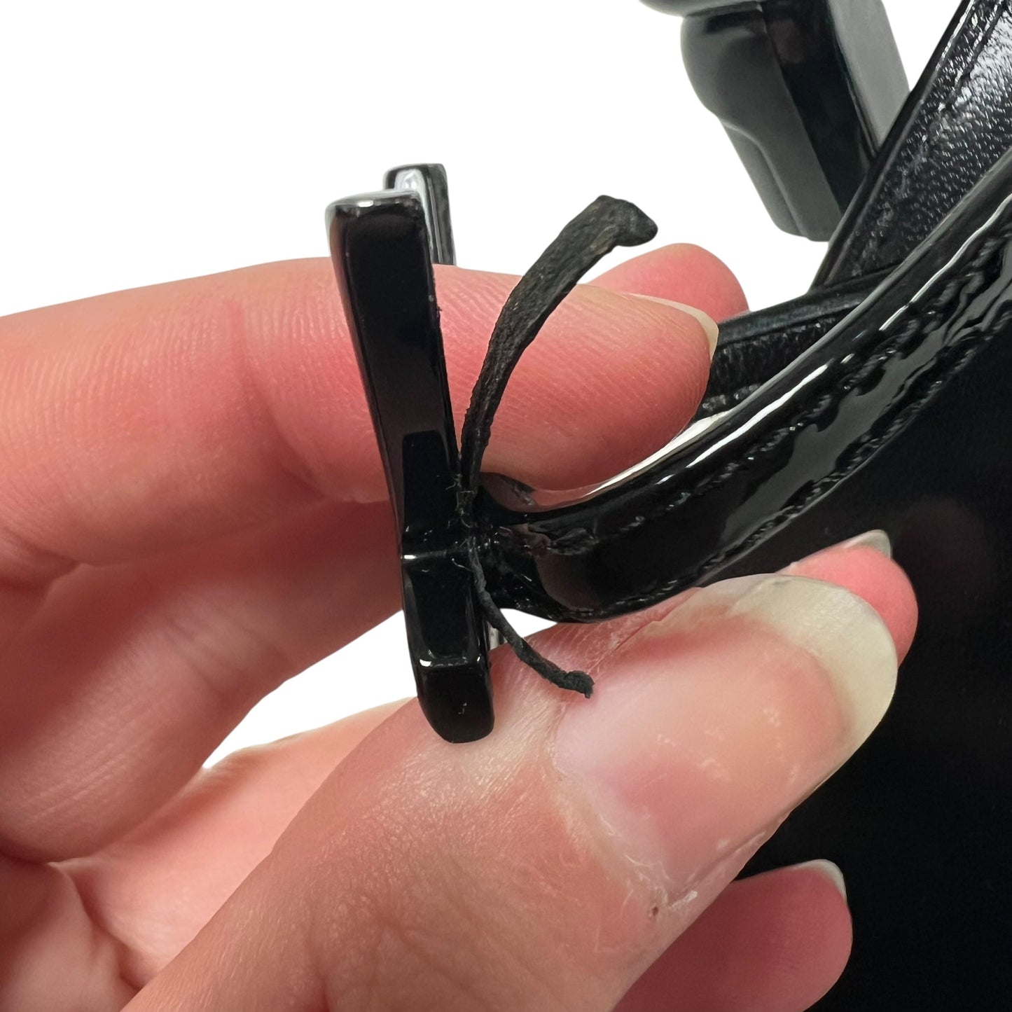 Sandals Luxury Designer By Yves Saint Laurent In Black, Size: 9.5