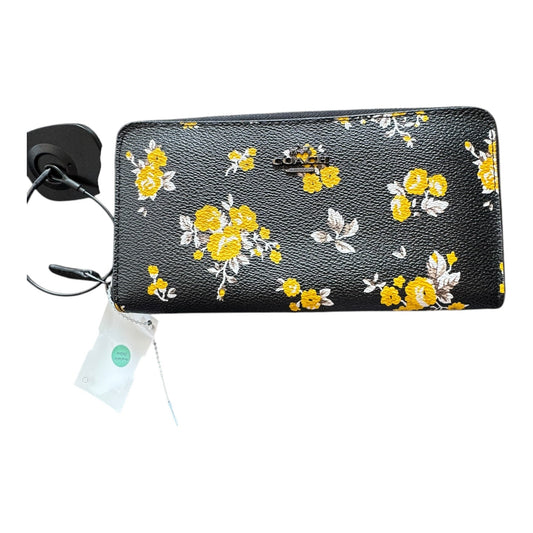 Wallet Designer By Coach In Black & Yellow, Size:Large