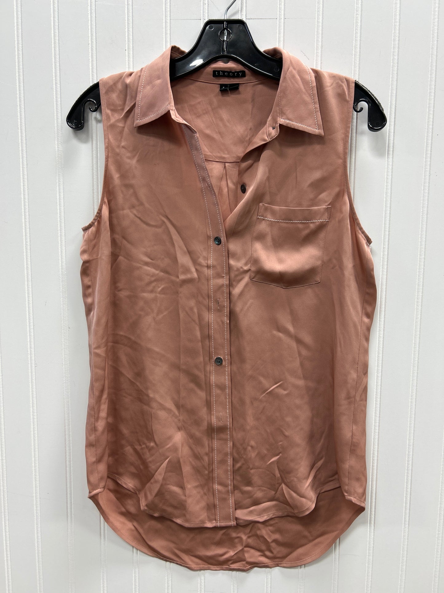 Top Sleeveless By Theory In Pink, Size:Sp