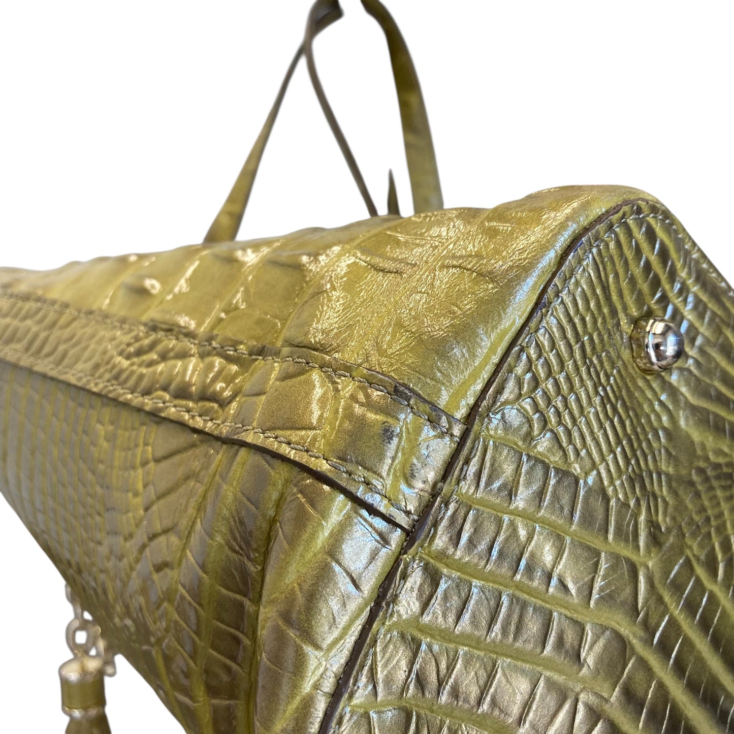 Handbag Designer By Brahmin In Gold, Size:Large