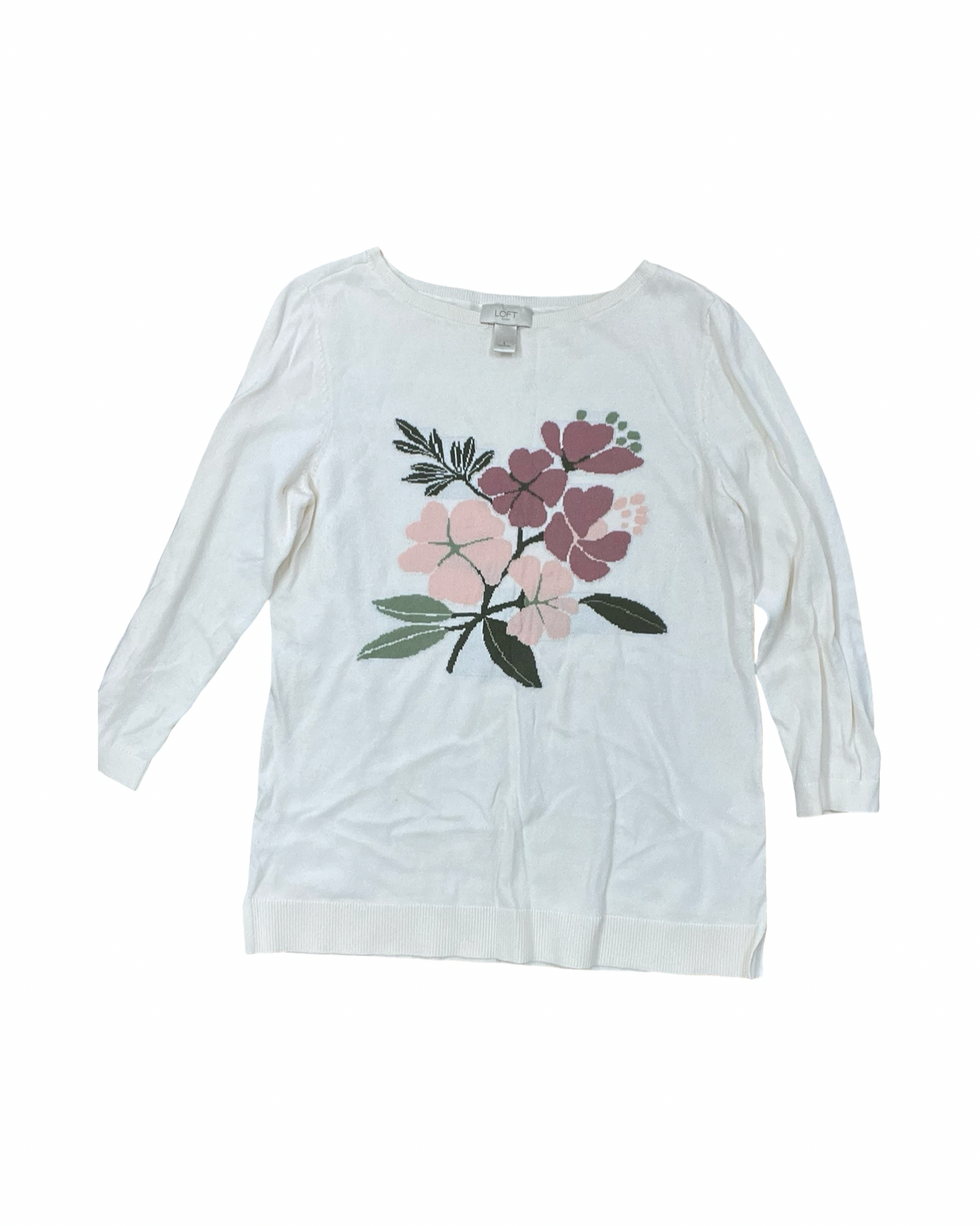 Top Ls By Loft In Cream, Size:L