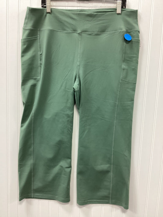 Athletic Leggings Capris By Skechers In Green, Size:2X