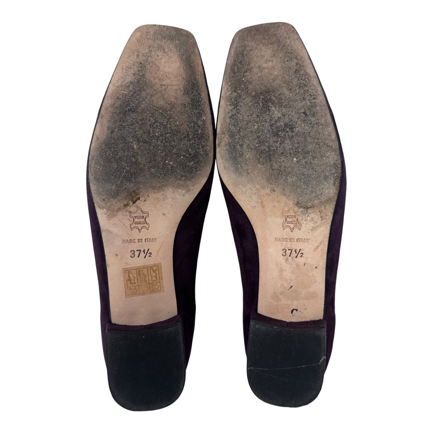 Suede Shoes Heels Block By Ann Mashburn In Purple, Size: 7.5 (37.5)