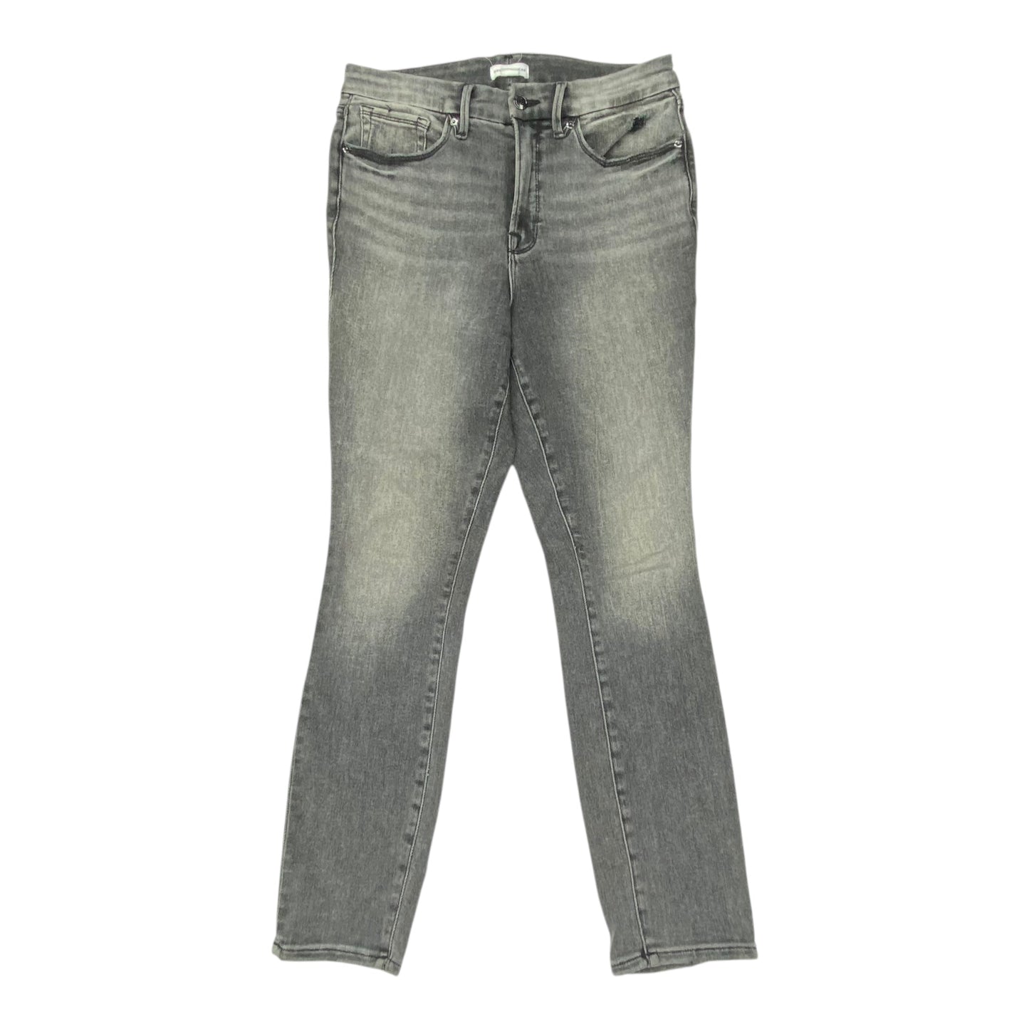 Jeans Straight By Good American In Grey Denim, Size:14