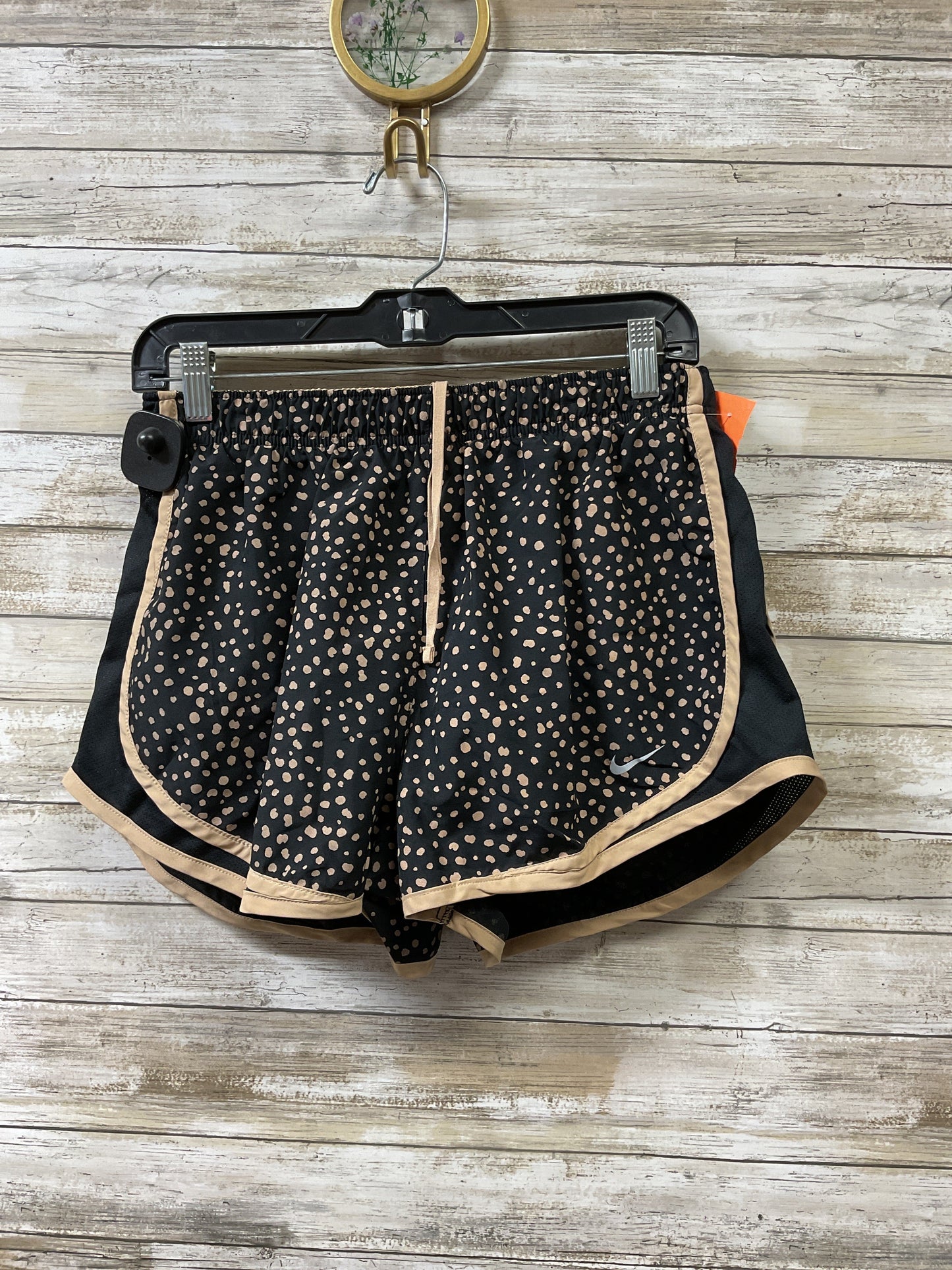 Athletic Shorts By Nike Apparel In Black & Tan, Size:L