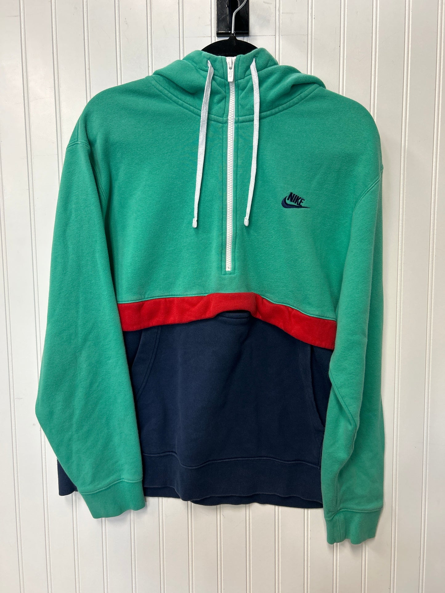Sweatshirt Hoodie By Nike Apparel In Teal, Size:L