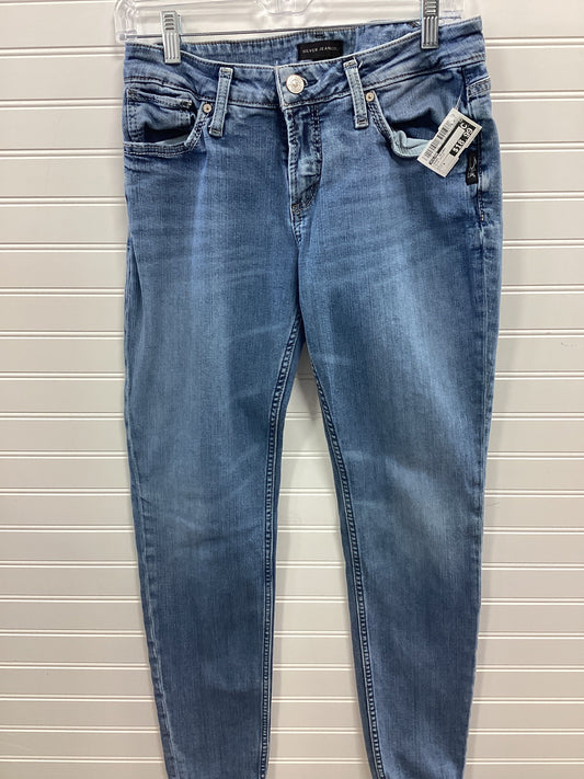 Jeans Skinny By Silver In Blue Denim, Size:4