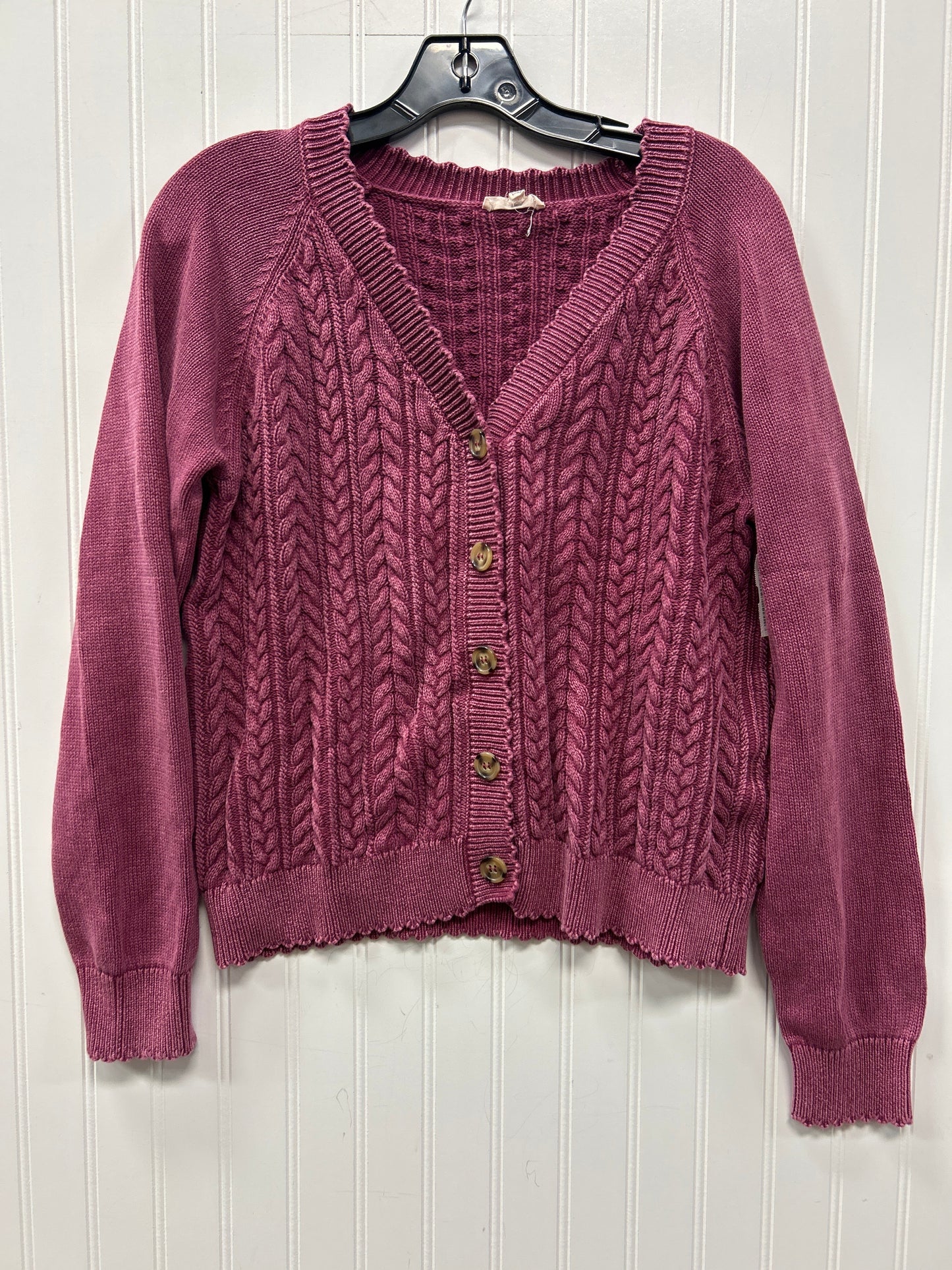 Sweater Cardigan By Easel In Purple, Size:L
