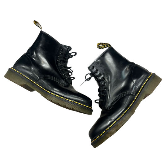 Boots Combat by Dr Martens In Black & Yellow, Size: 7