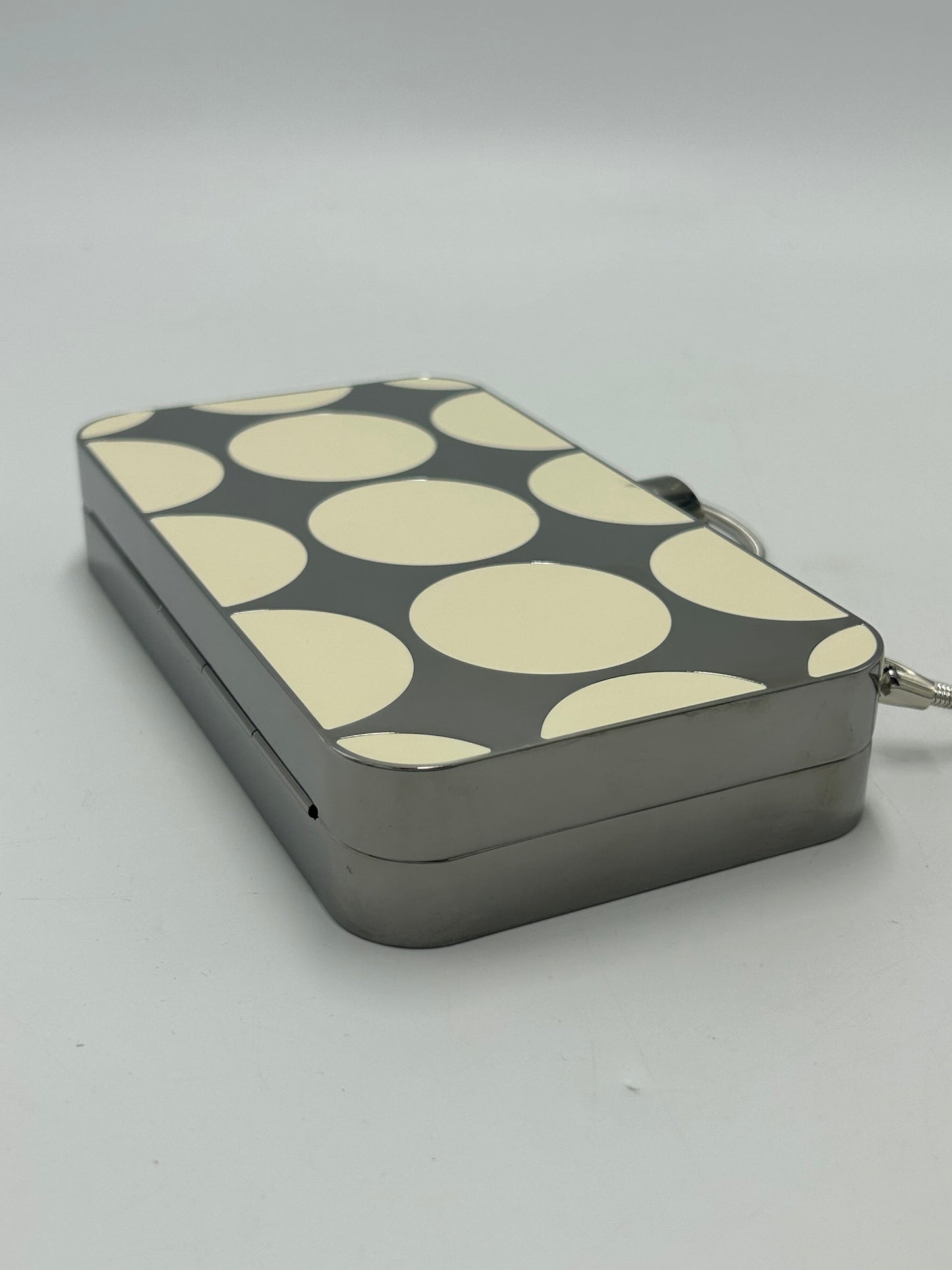 Manolo Blahnik Mina Gunmetal Luxury Designer Clutch Handbag