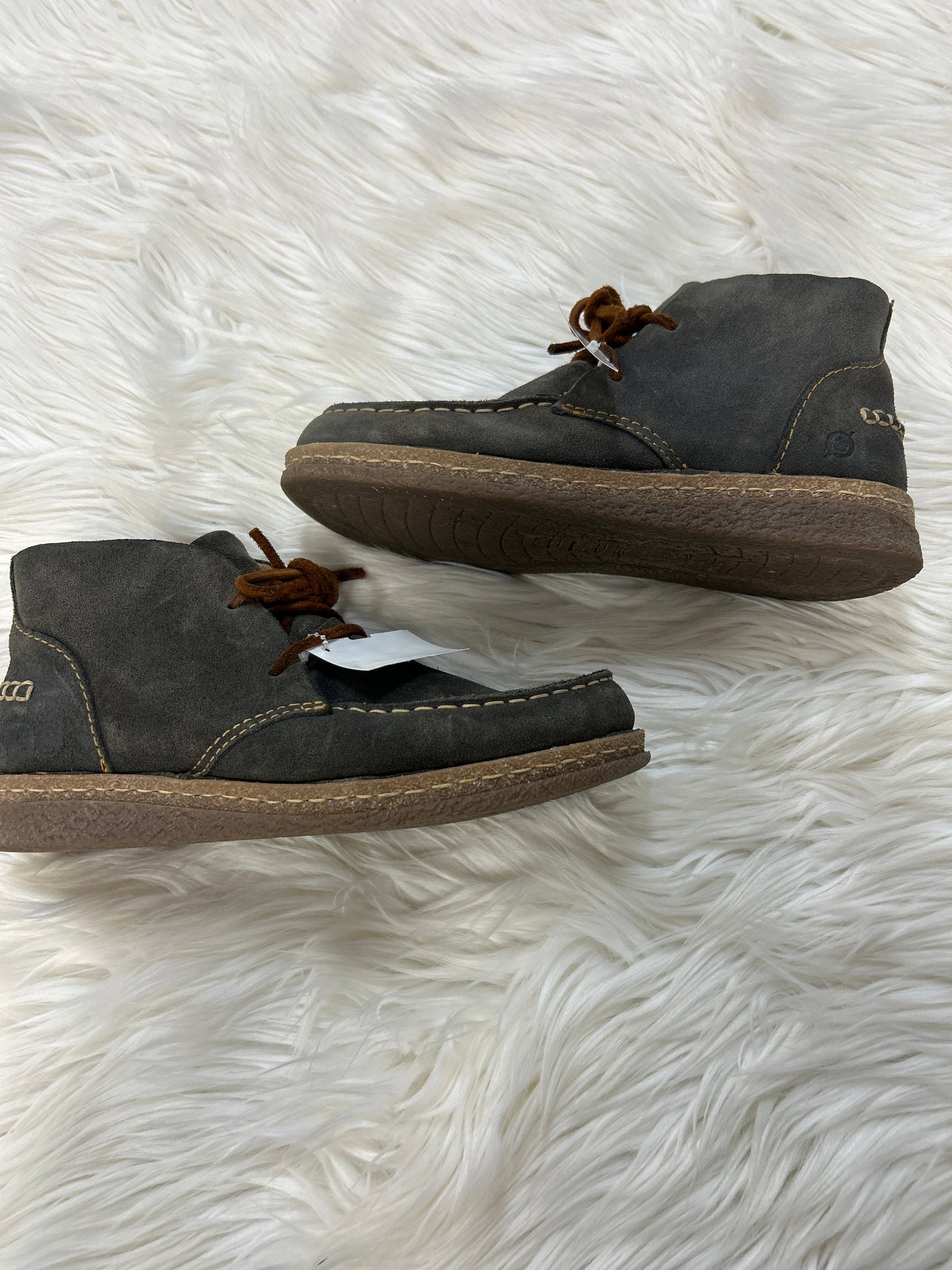 Boots Ankle Flats By Born In Grey, Size:8