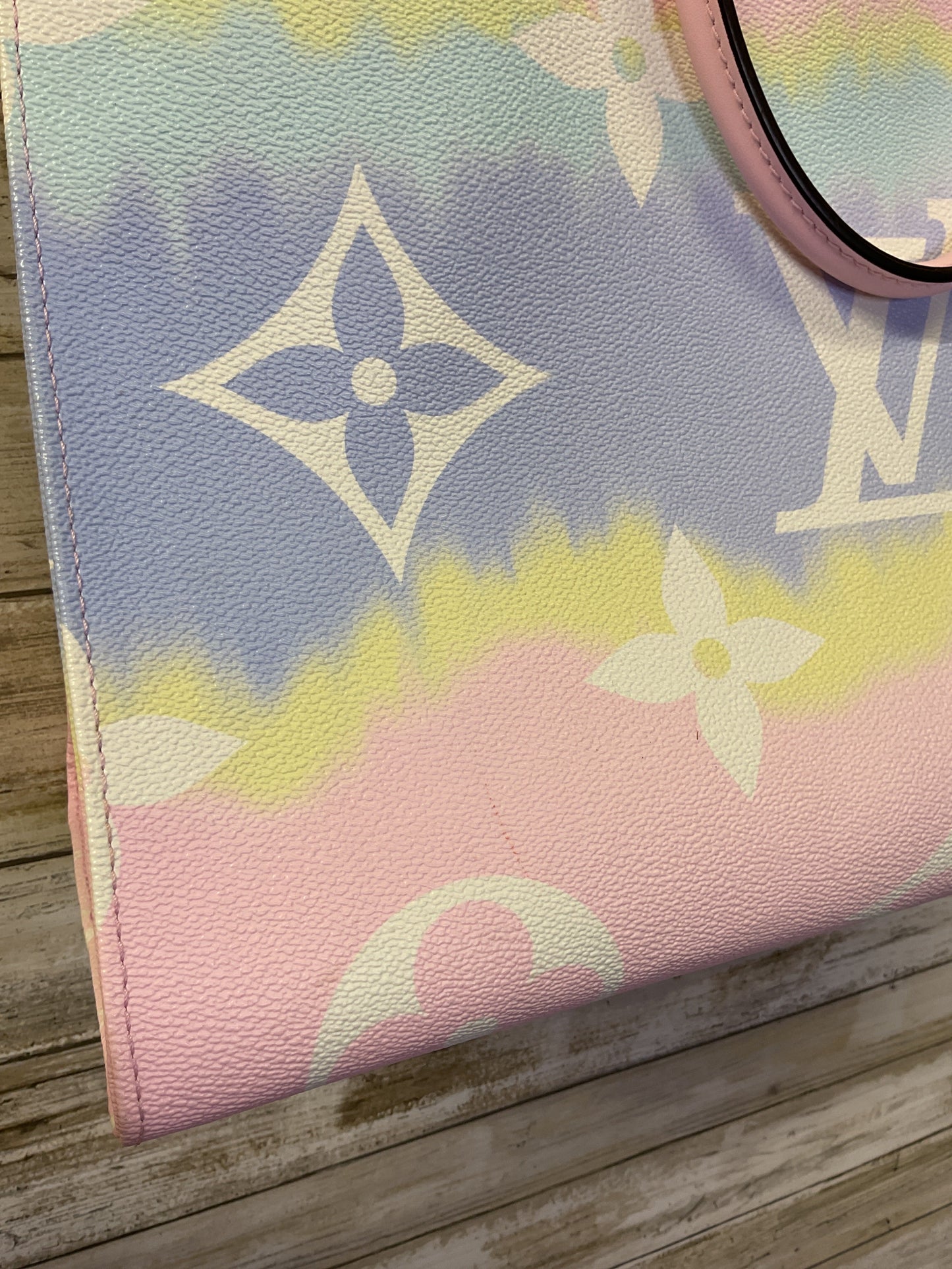 Handbag Luxury Designer By Louis Vuitton In Blue & Pink, Size:Large