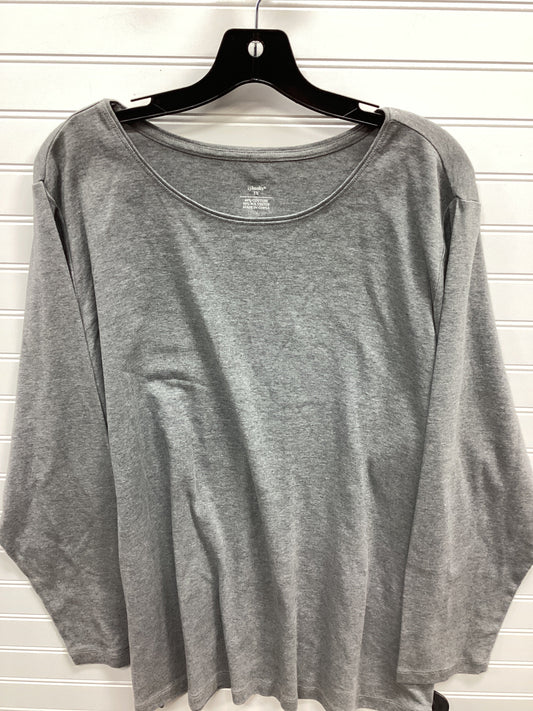 Top Ls By Cj Banks In Grey, Size:3X