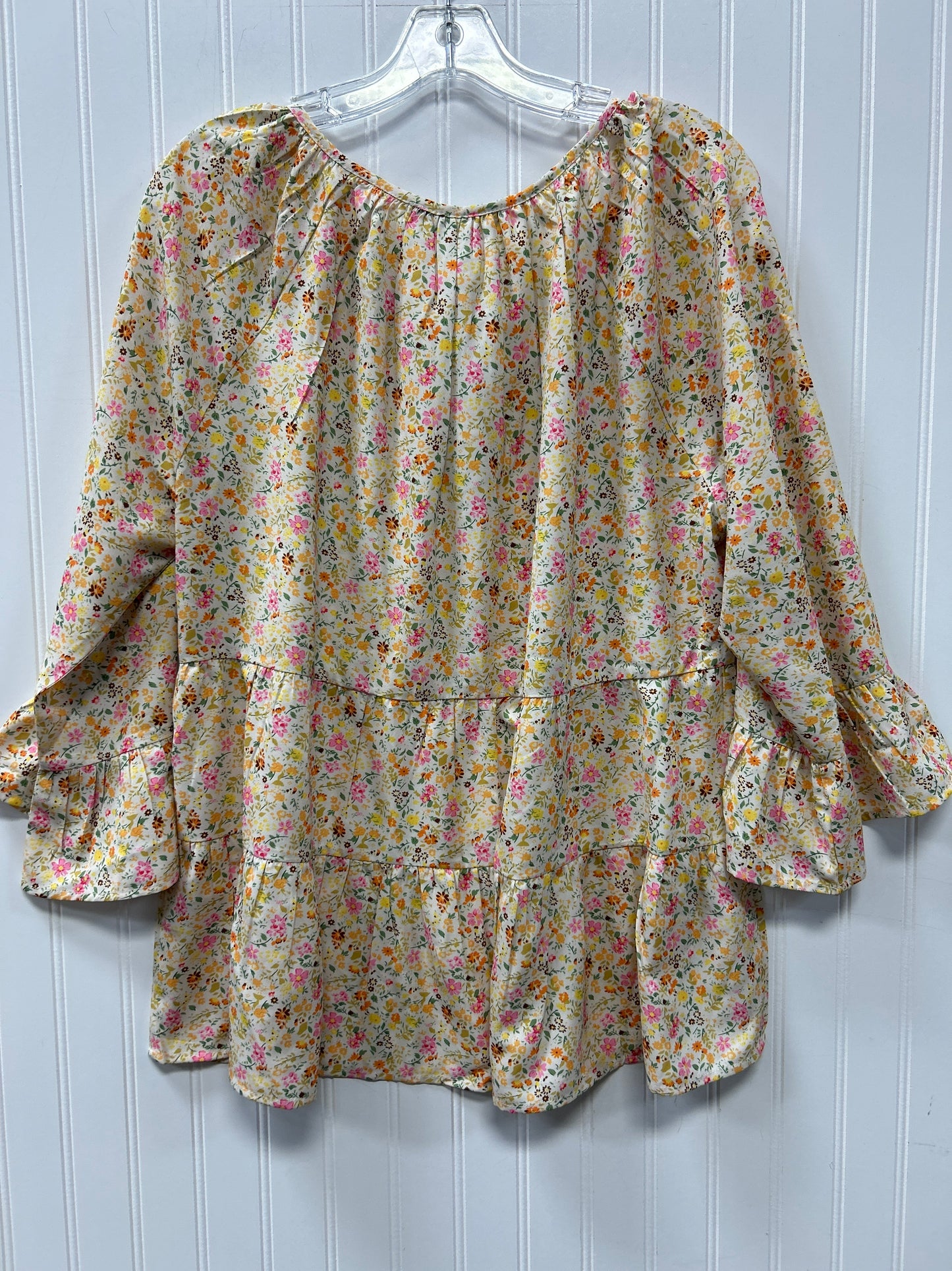 Blouse Ls By Keren Hart In Yellow, Size:Xl