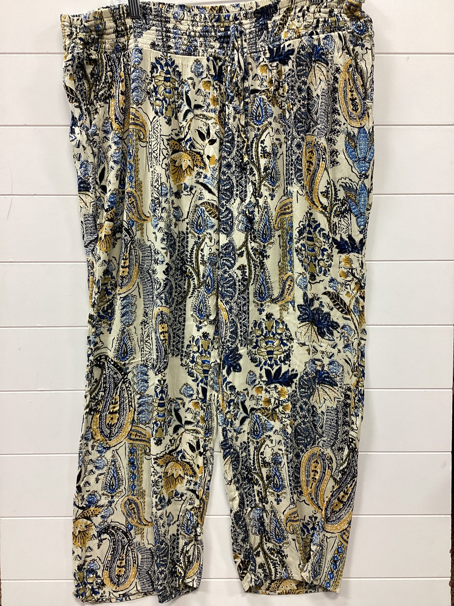 Pants Linen By Maurices In Blue & Yellow, Size:2X