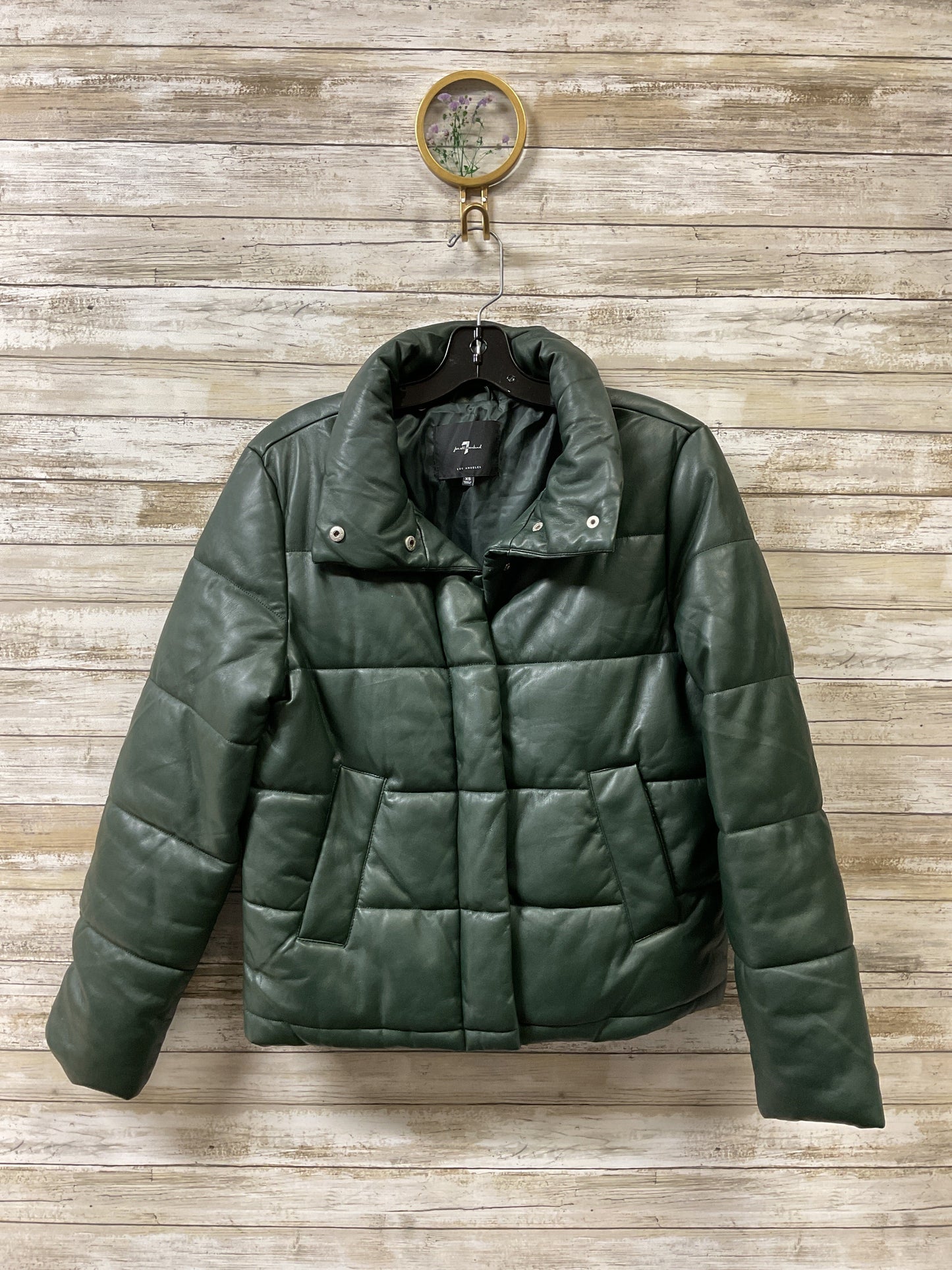 Jacket Puffer & Quilted By 7 For All Mankind In Green, Size:Xs