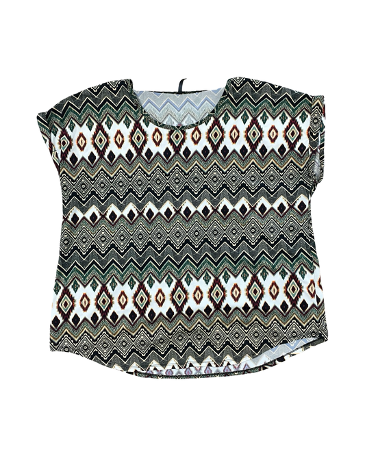 Top Ss By Clothes Mentor In Cream & Green, Size:2X