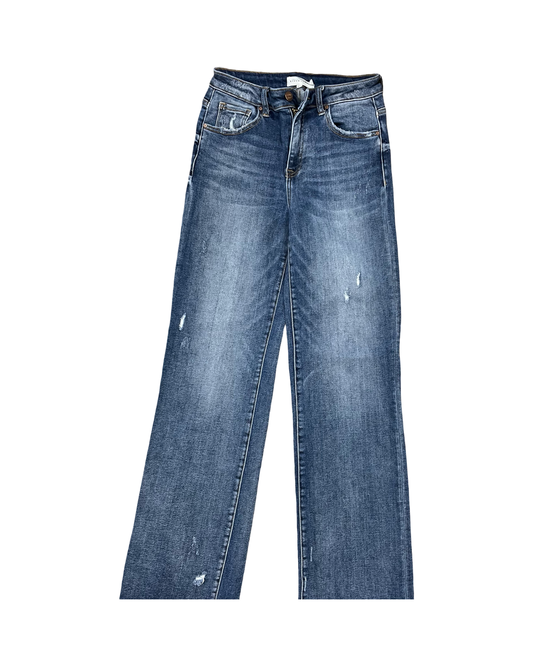 Jeans Straight By Risen In Blue Denim, Size:4