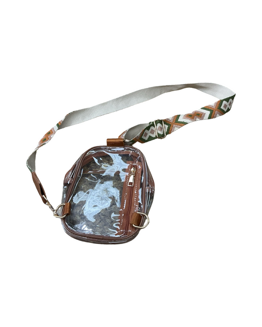 Crossbody By Clothes Mentor In Clear, Size:Small