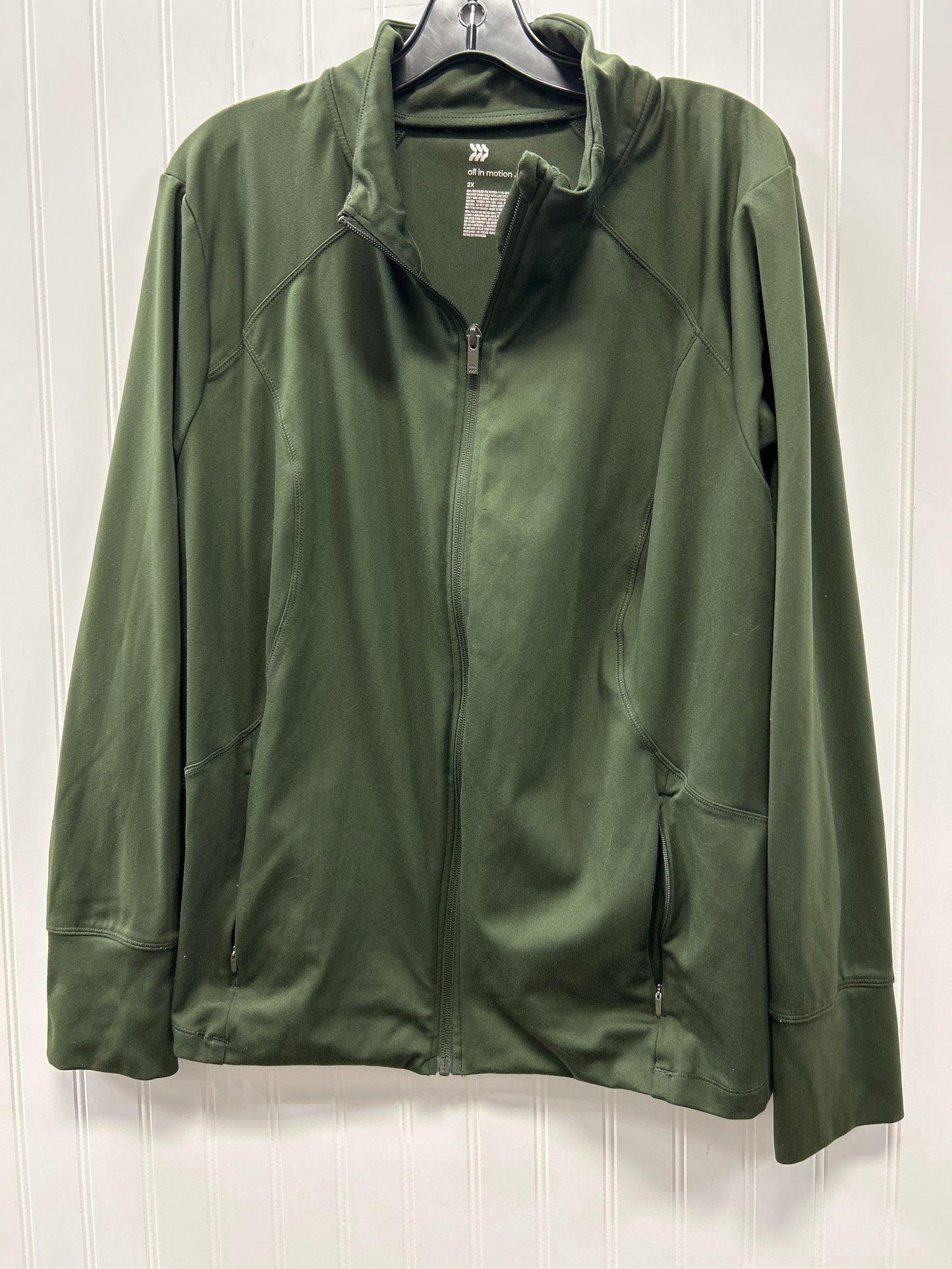 Athletic Jacket By All In Motion In Green, Size:2X