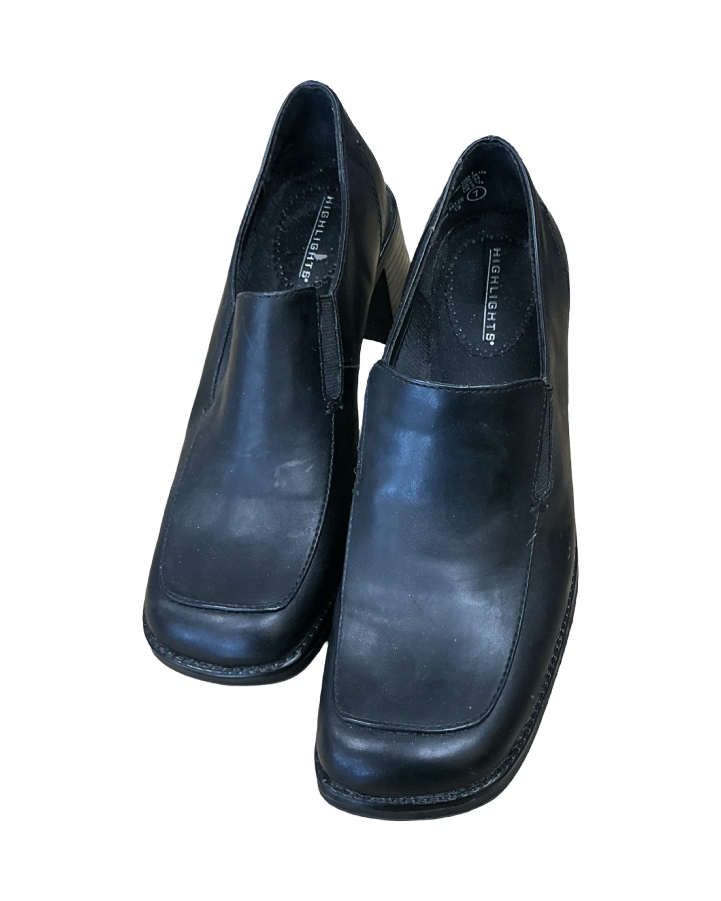 Shoes Heels Block By High Lights In Black, Size:7