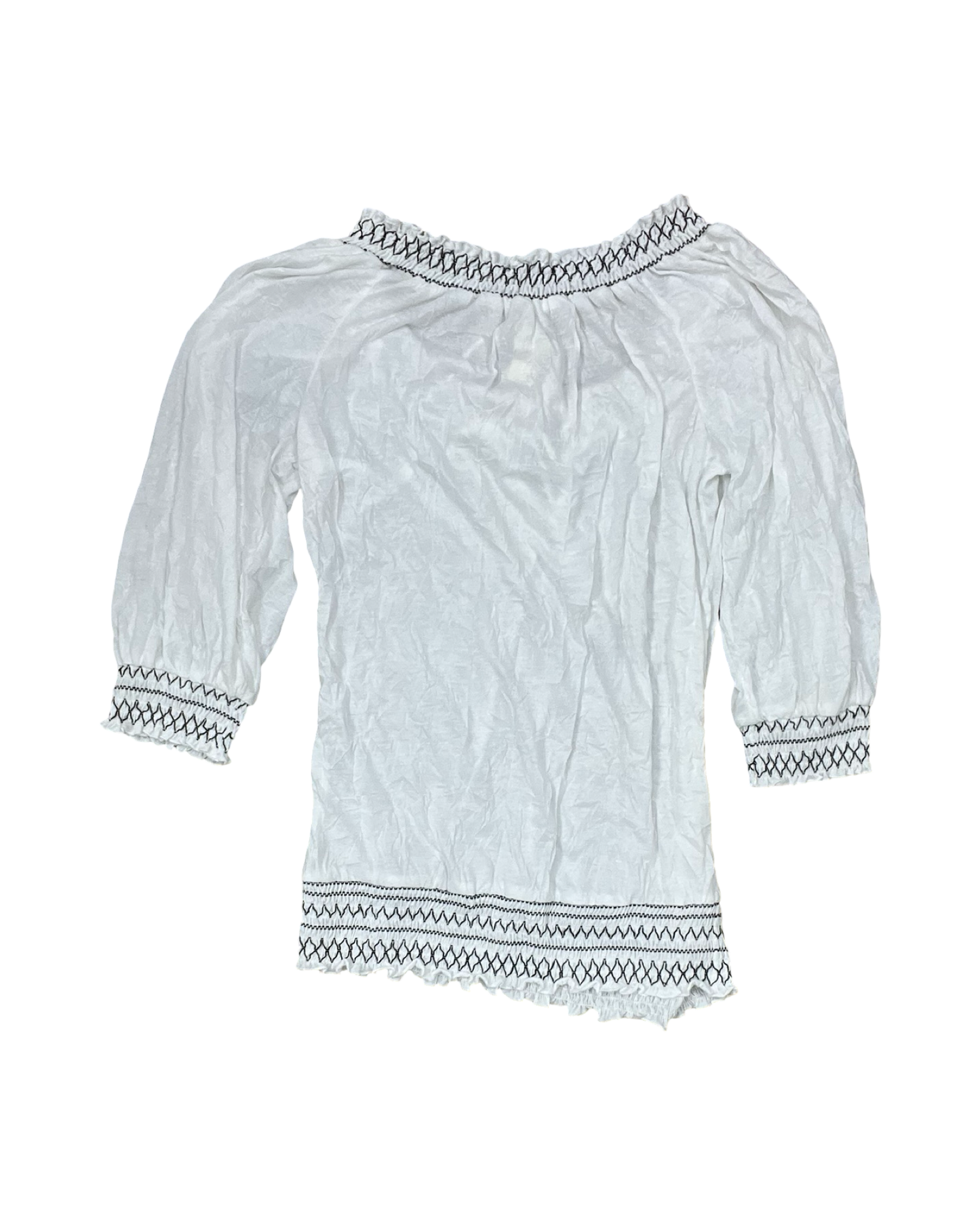 Top 3/4 Sleeve By Clothes Mentor In White, Size:M