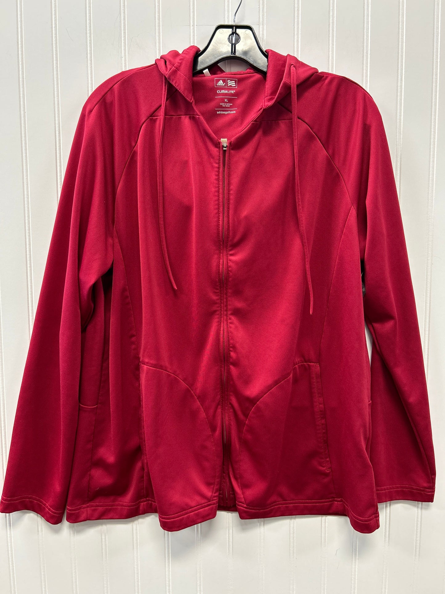 Athletic Jacket By Adidas In Red, Size:Xl