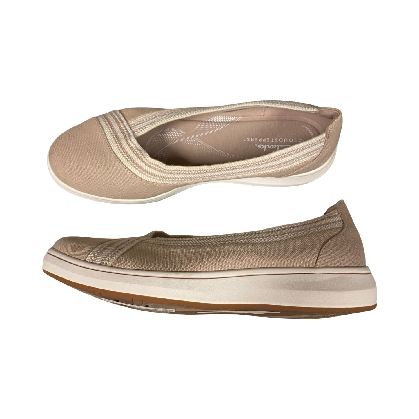 Shoes Flats By Clarks In Tan, Size:9