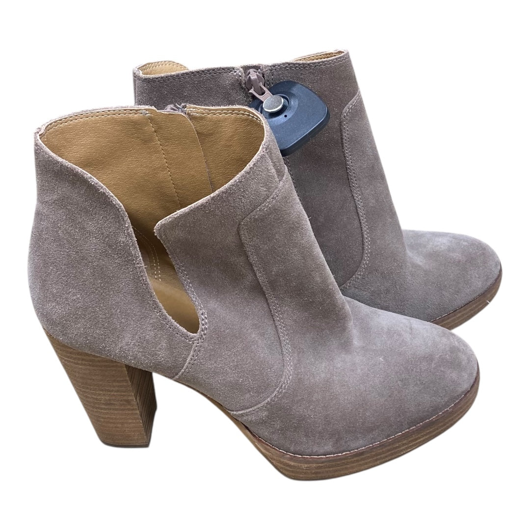 Boots Ankle Heels By Lucky Brand In Taupe, Size:10