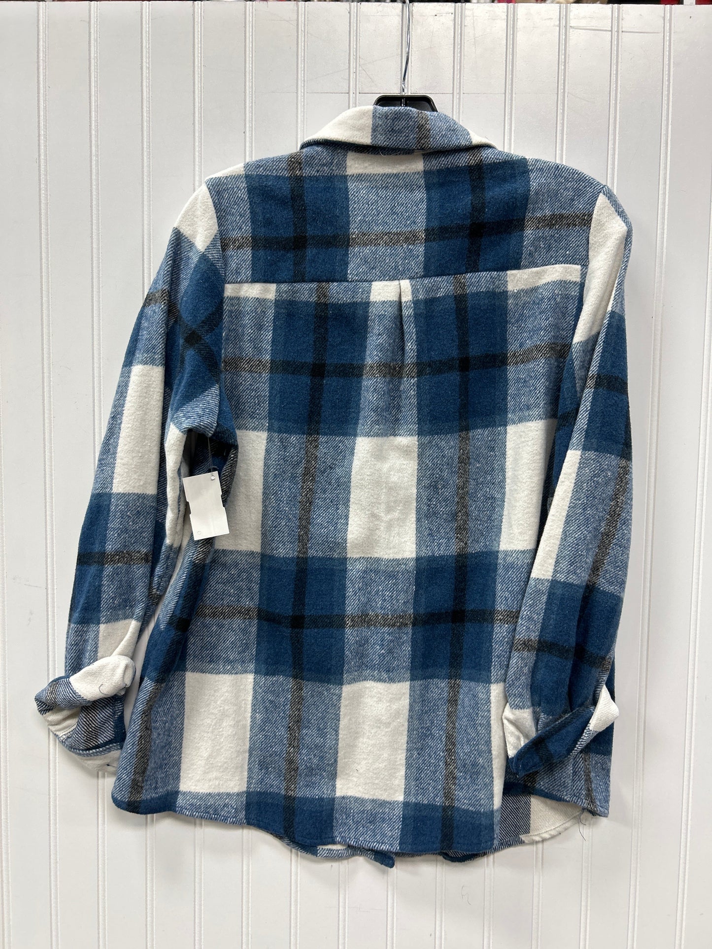 Jacket Fleece By Clothes Mentor In Blue & White, Size:S