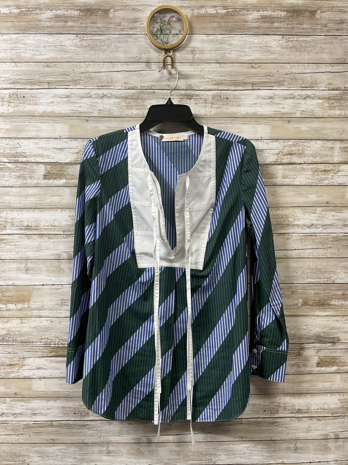 Tunic Designer By Tory Burch In Blue & Green, Size:6