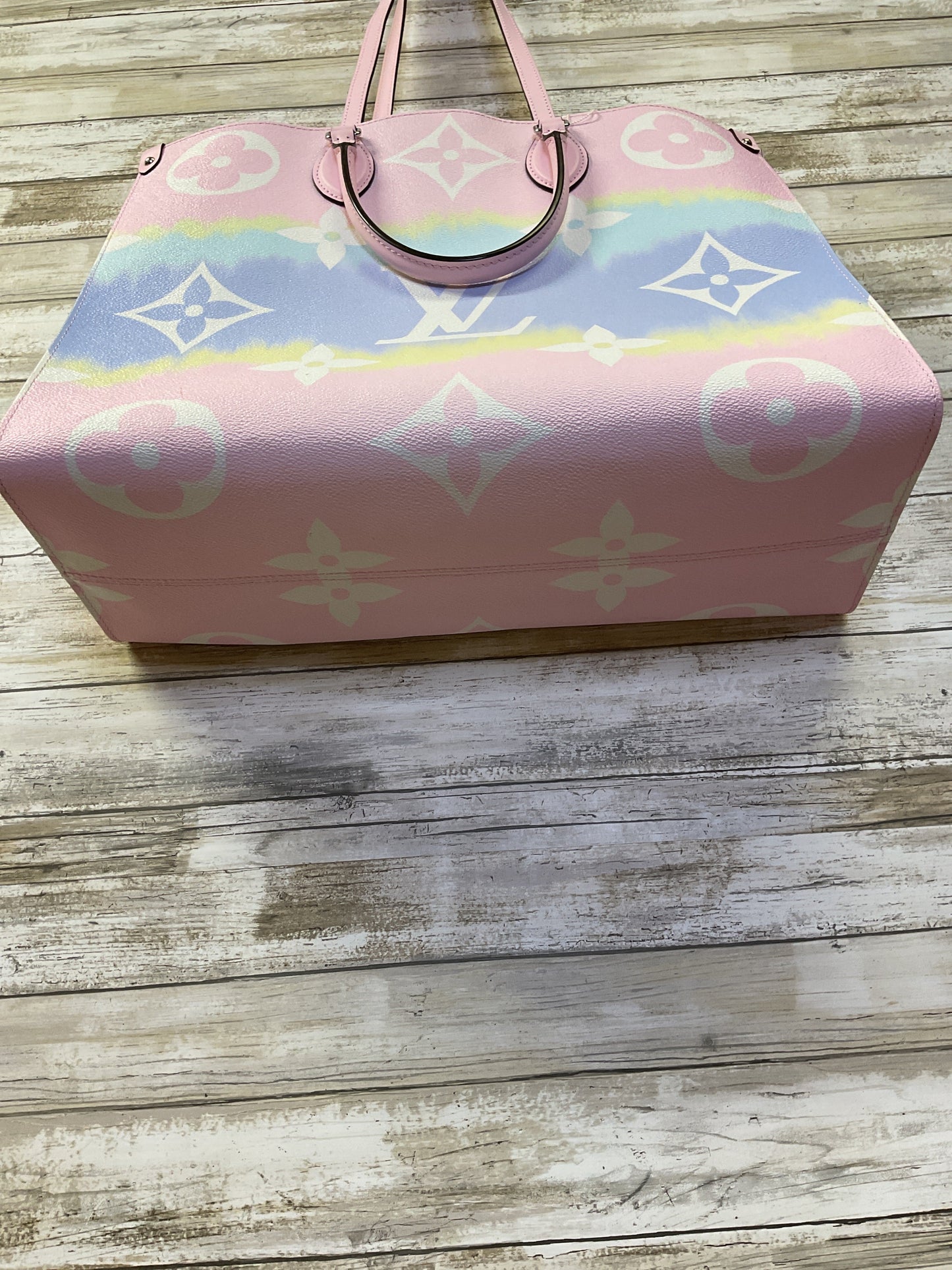 Handbag Luxury Designer By Louis Vuitton In Blue & Pink, Size:Large