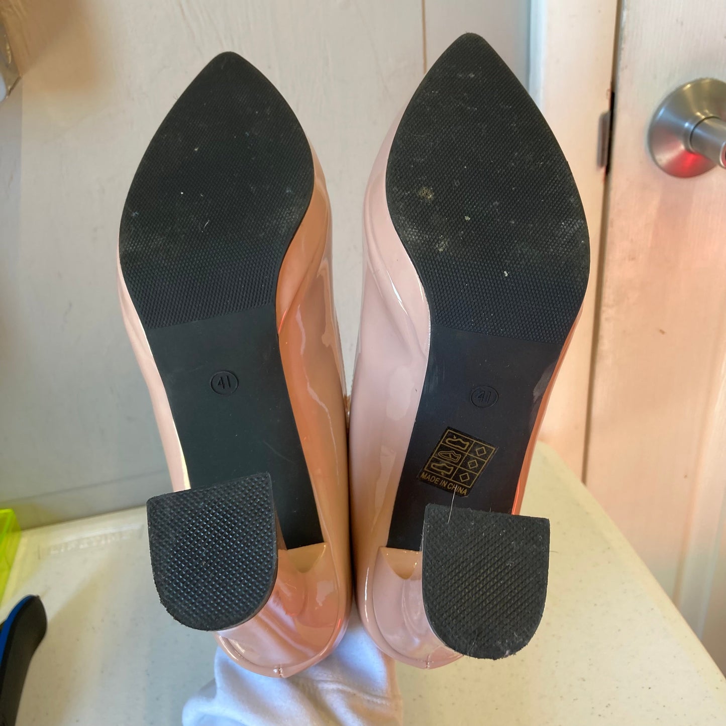 Shoes Heels Block In Pink, Size:10.5