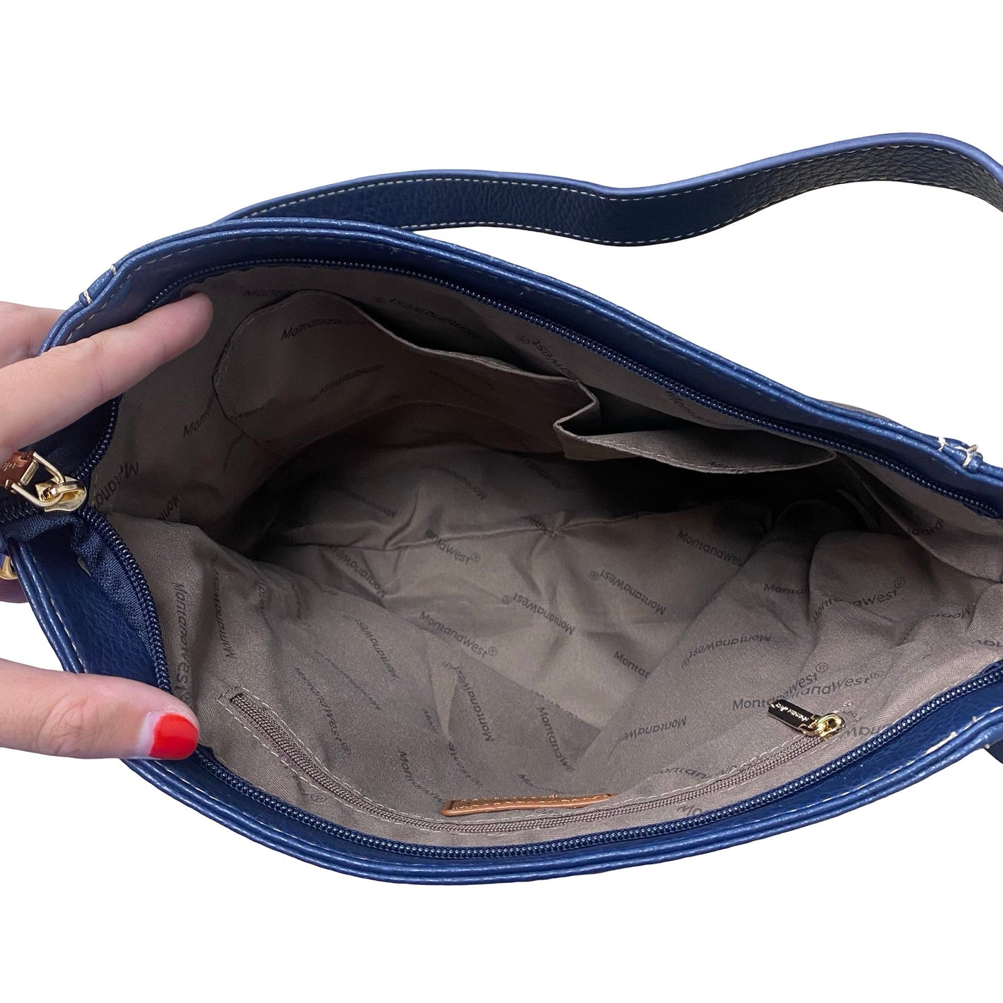 Handbag By Montana West In Navy, Size:Medium