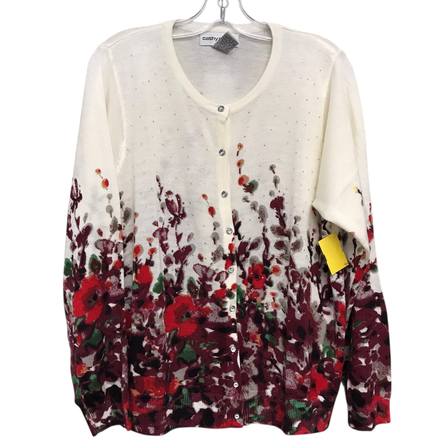 Sweater Cardigan By Cathy Daniels In Multi, Size:Xl