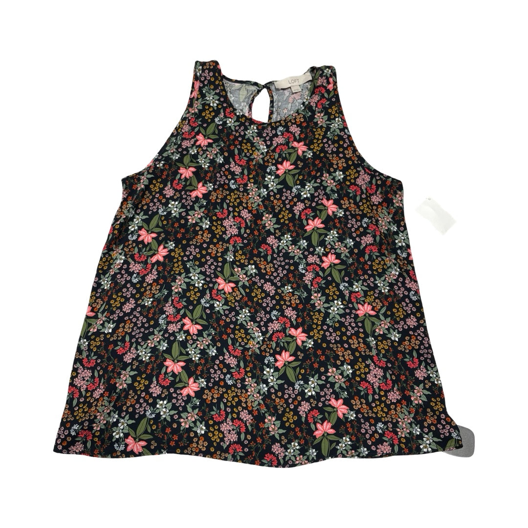 Top Sleeveless By Loft In Floral Print, Size:Xs