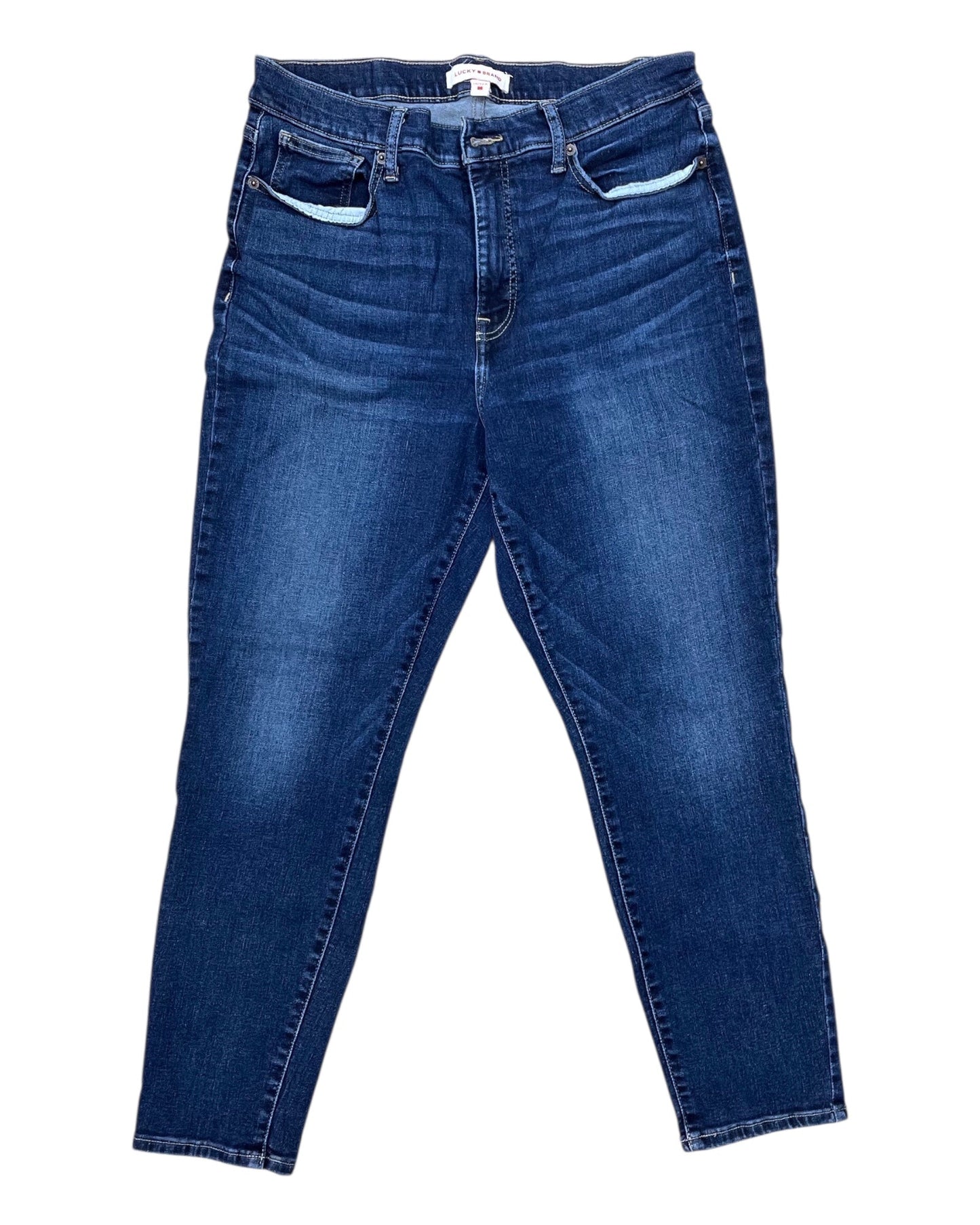 Jeans Skinny By Lucky Brand In Blue Denim, Size:14