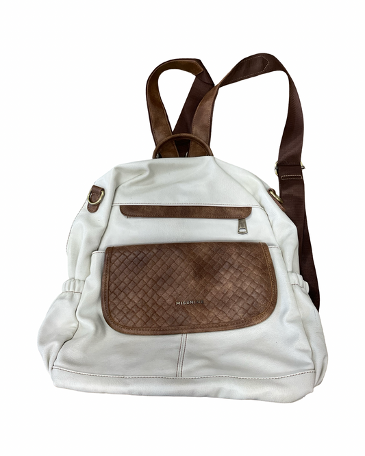 Backpack By Clothes Mentor In Cream & Tan, Size:Large