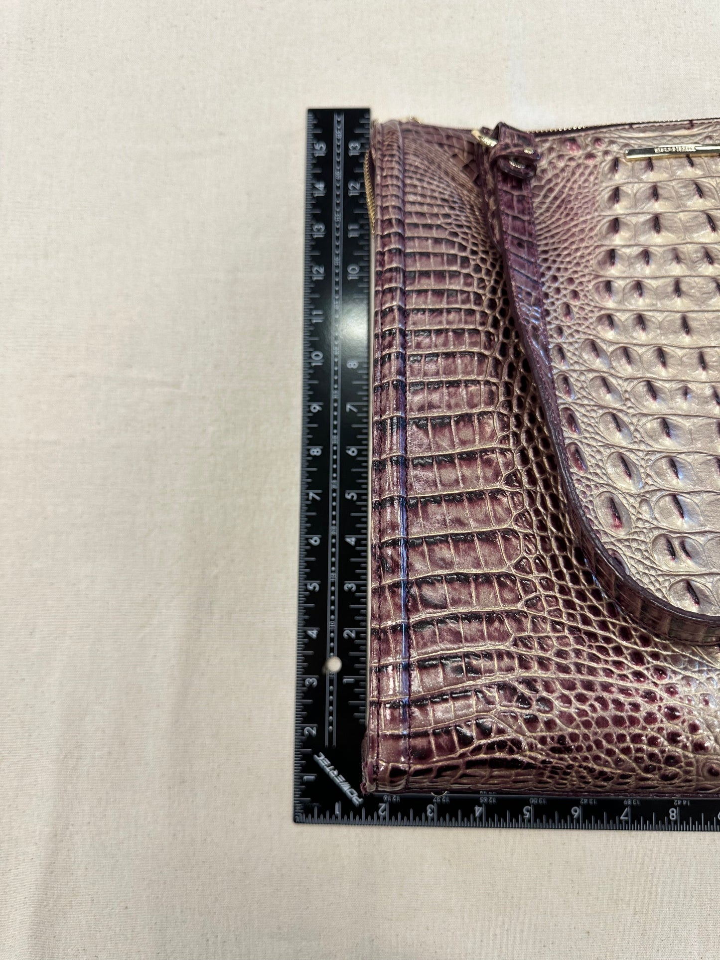 Handbag Designer By Brahmin In Gold & Purple, Size:Large